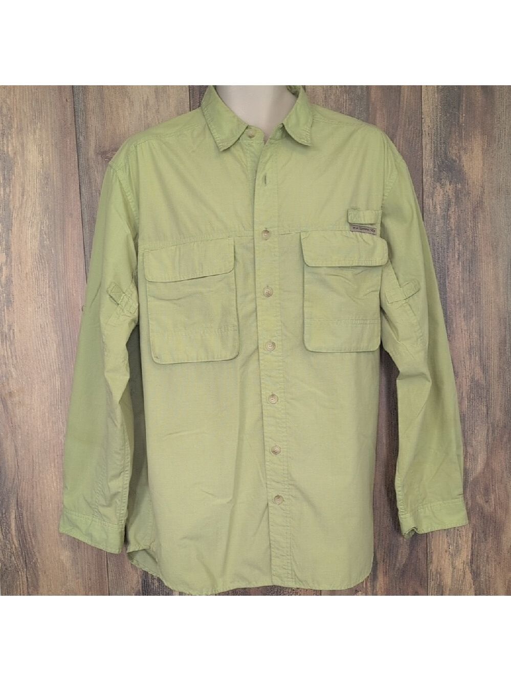 Exofficio Buzz Off Insect Shield Green Casual Button Down Wasabi Shirt L    M317